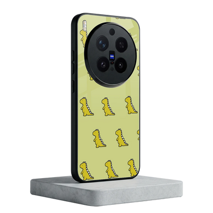 Dino Golden vivo x300 pro mobile cover | shockproof glass phone case