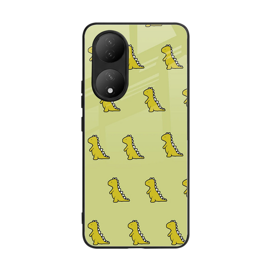 Dino Golden back phone cover | glass case for Vivo-y100