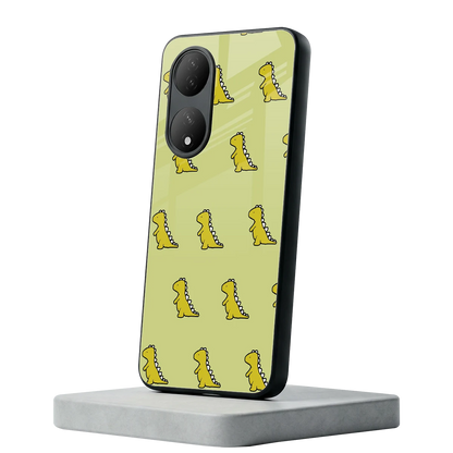 Dino Golden Vivo-y100 mobile cover | shockproof glass phone case