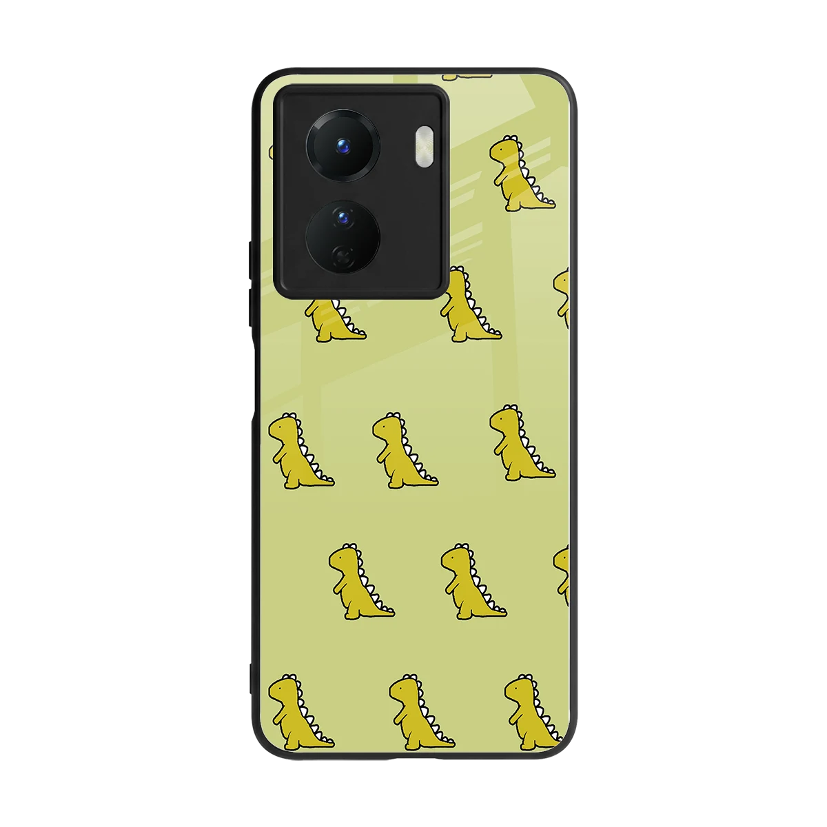 Dino Golden back phone cover | glass case for vivo y16
