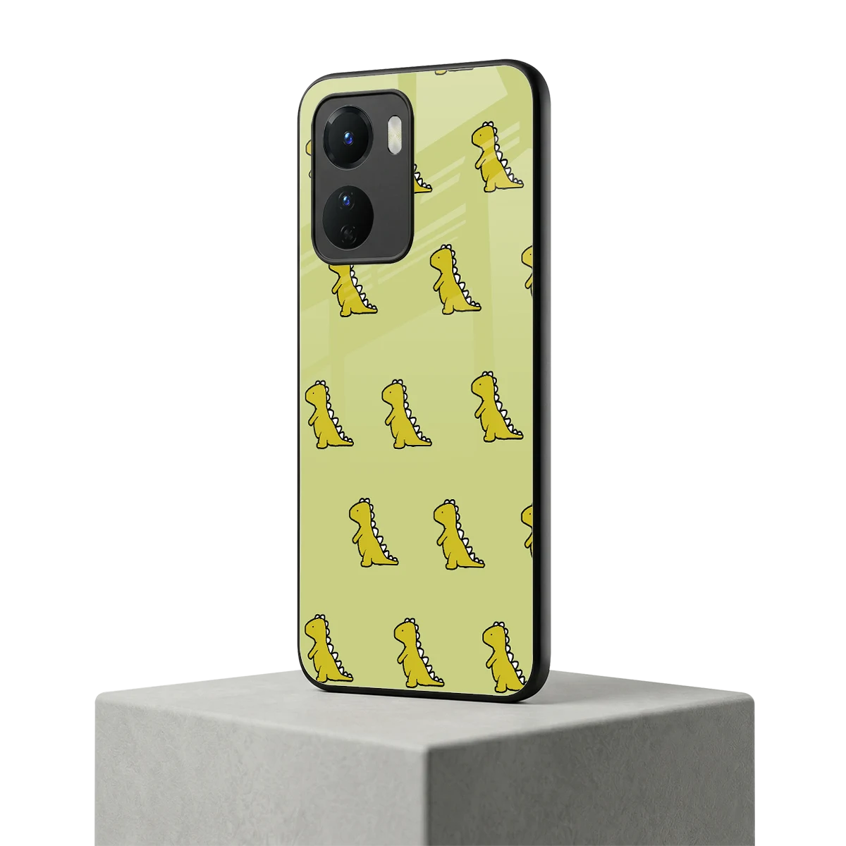 Dino Golden vivo y16 mobile cover | shockproof glass phone case