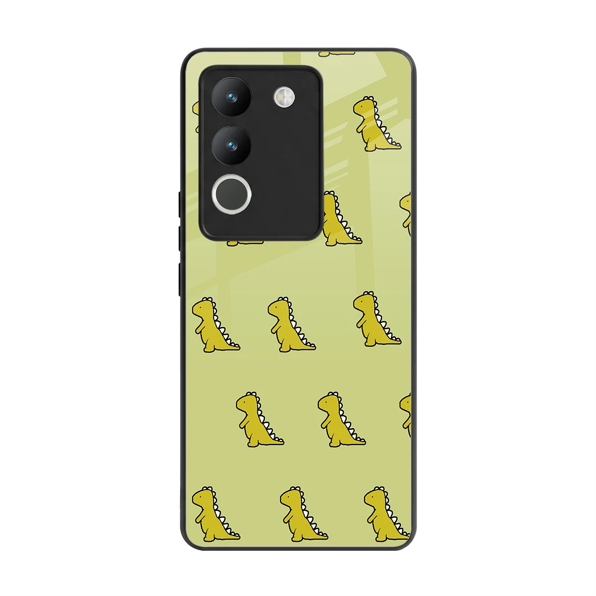 Dino Golden back phone cover | glass case for vivo y200 5g