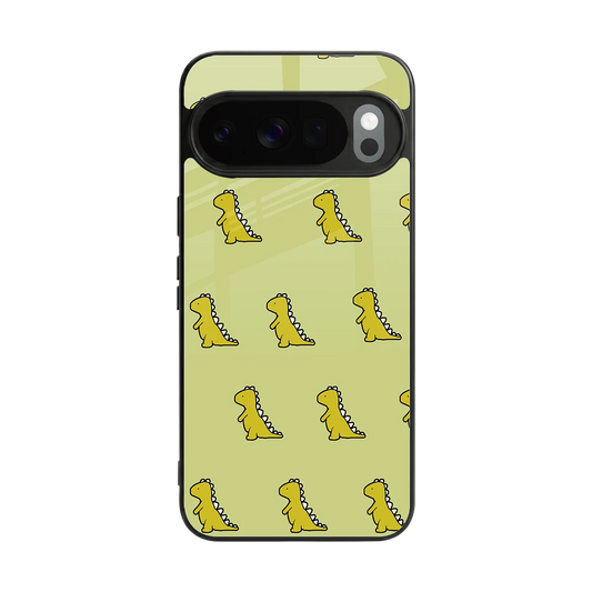 Dino Golden back phone cover | glass case for google pixel 10 pro