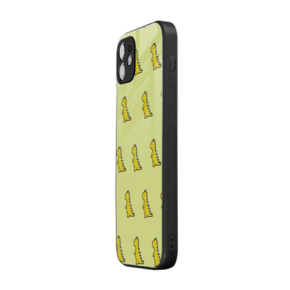 Dino Golden iphone 12 mobile cover | shockproof glass phone case