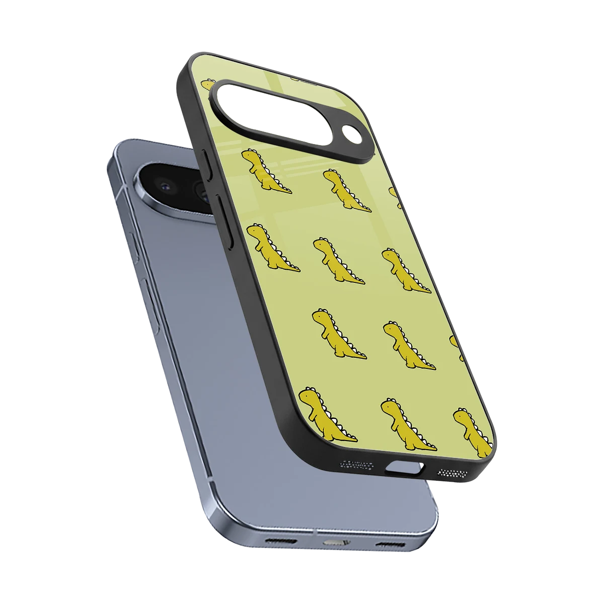 Dino Golden sleek google pixel 10 cover with tempered glass back and TPU edges