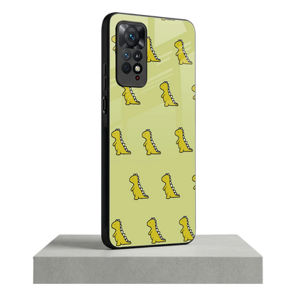 Dino Golden redmi note 11 pro mobile cover | shockproof glass phone case