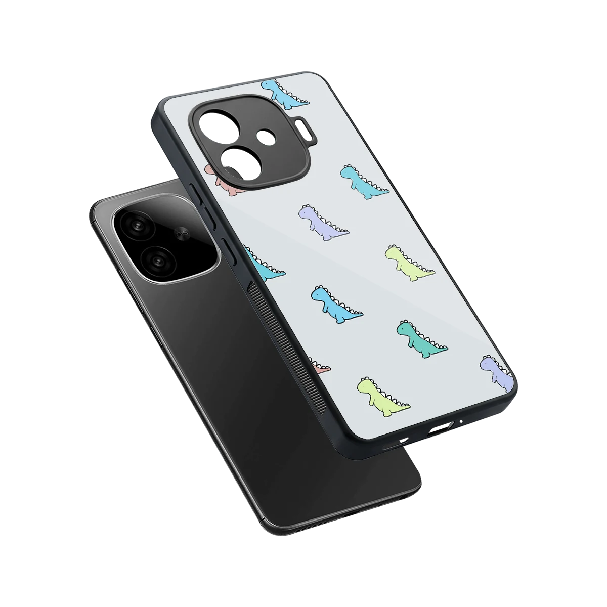 Dino sleek iqoo neo 10r 5g cover with tempered glass back and TPU edges