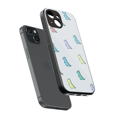 Dino sleek iphone 12 mini cover with tempered glass back and TPU edges
