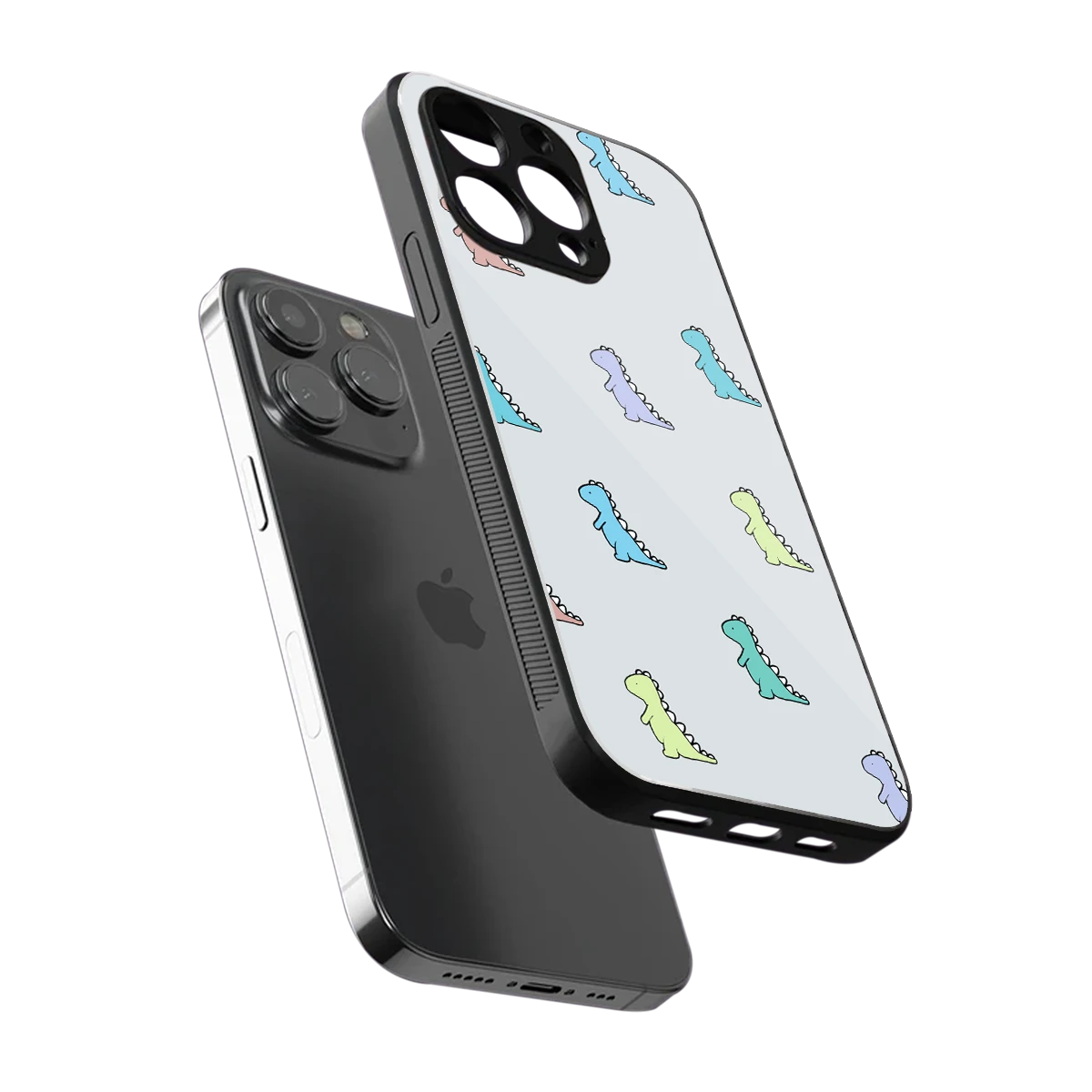 Dino sleek iphone 13 pro cover with tempered glass back and TPU edges