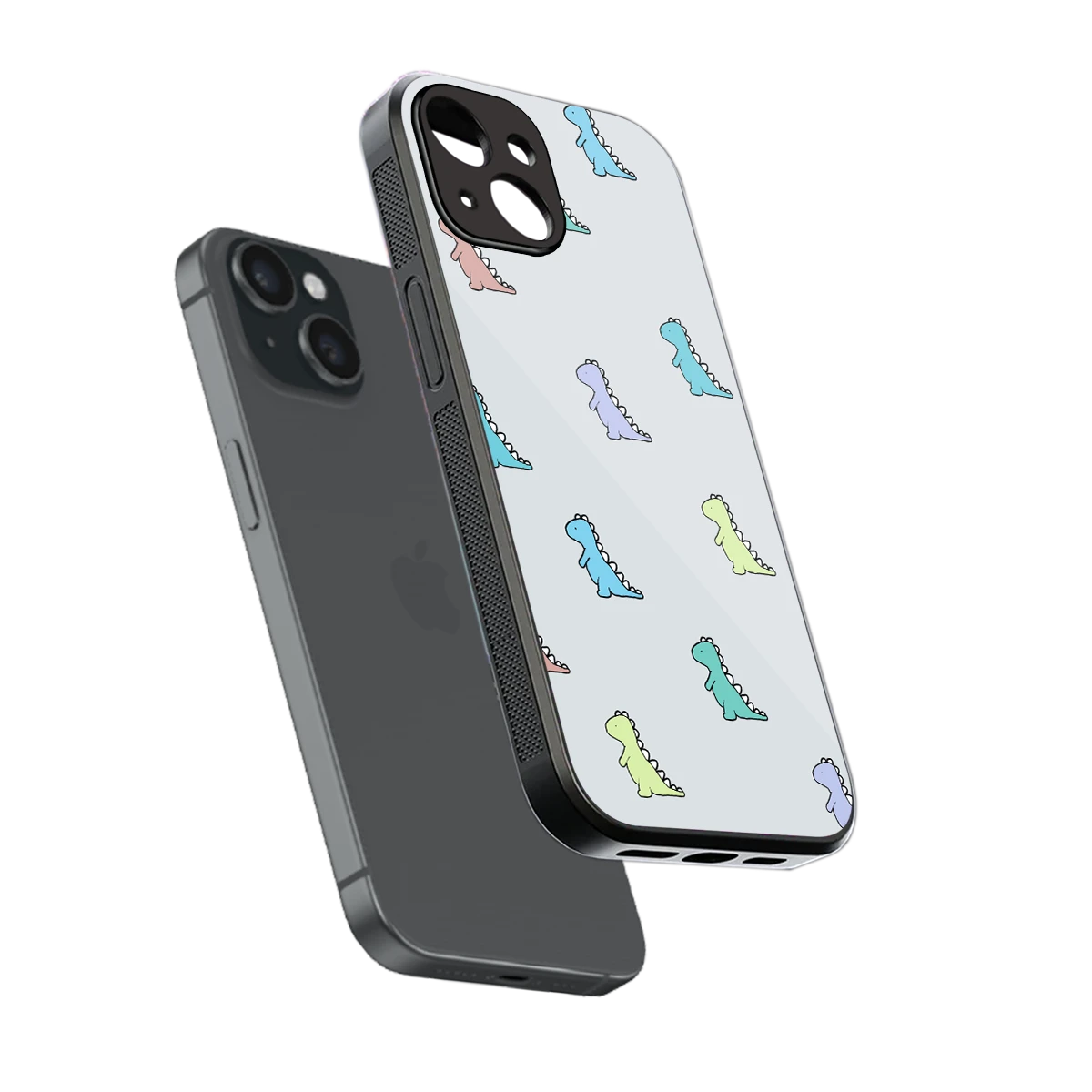 Dino sleek iphone 13 cover with tempered glass back and TPU edges