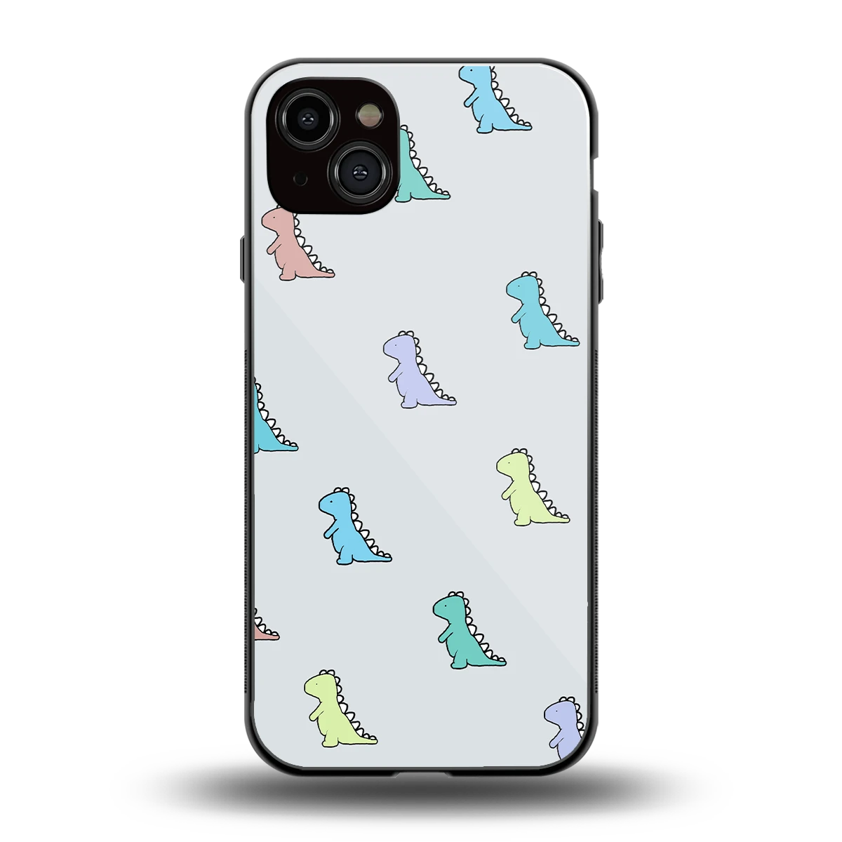 Dino back phone cover | glass case for iphone 15 plus