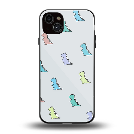 Dino back phone cover | glass case for iphone 14 plus