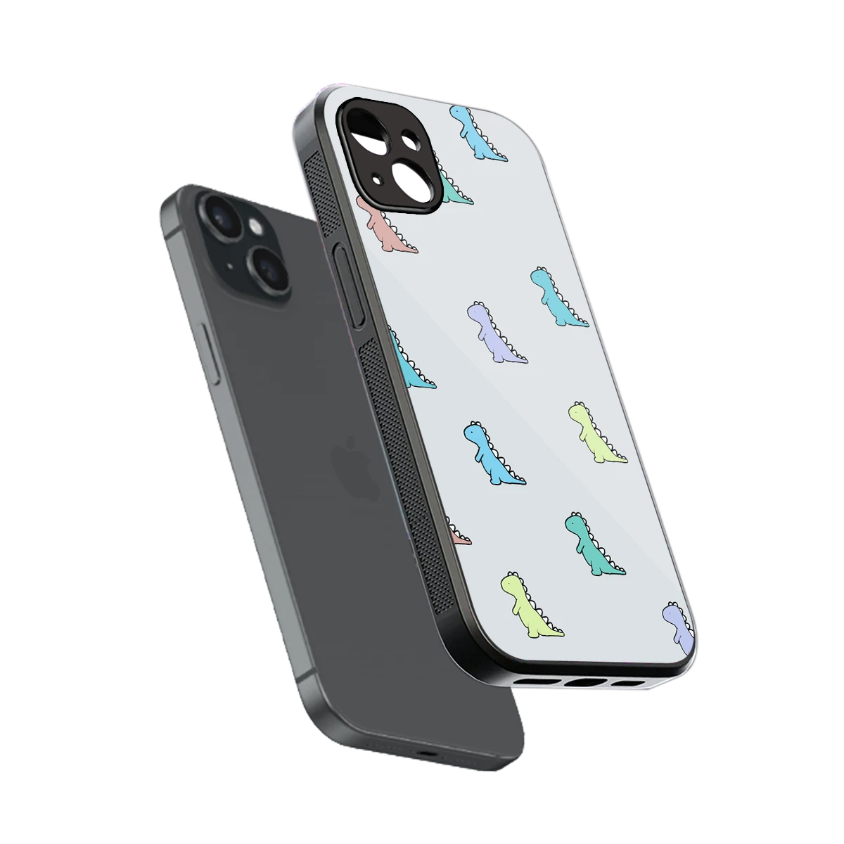 Dino sleek iphone 14 plus cover with tempered glass back and TPU edges