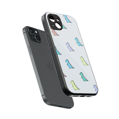 Dino sleek iphone 14 plus cover with tempered glass back and TPU edges