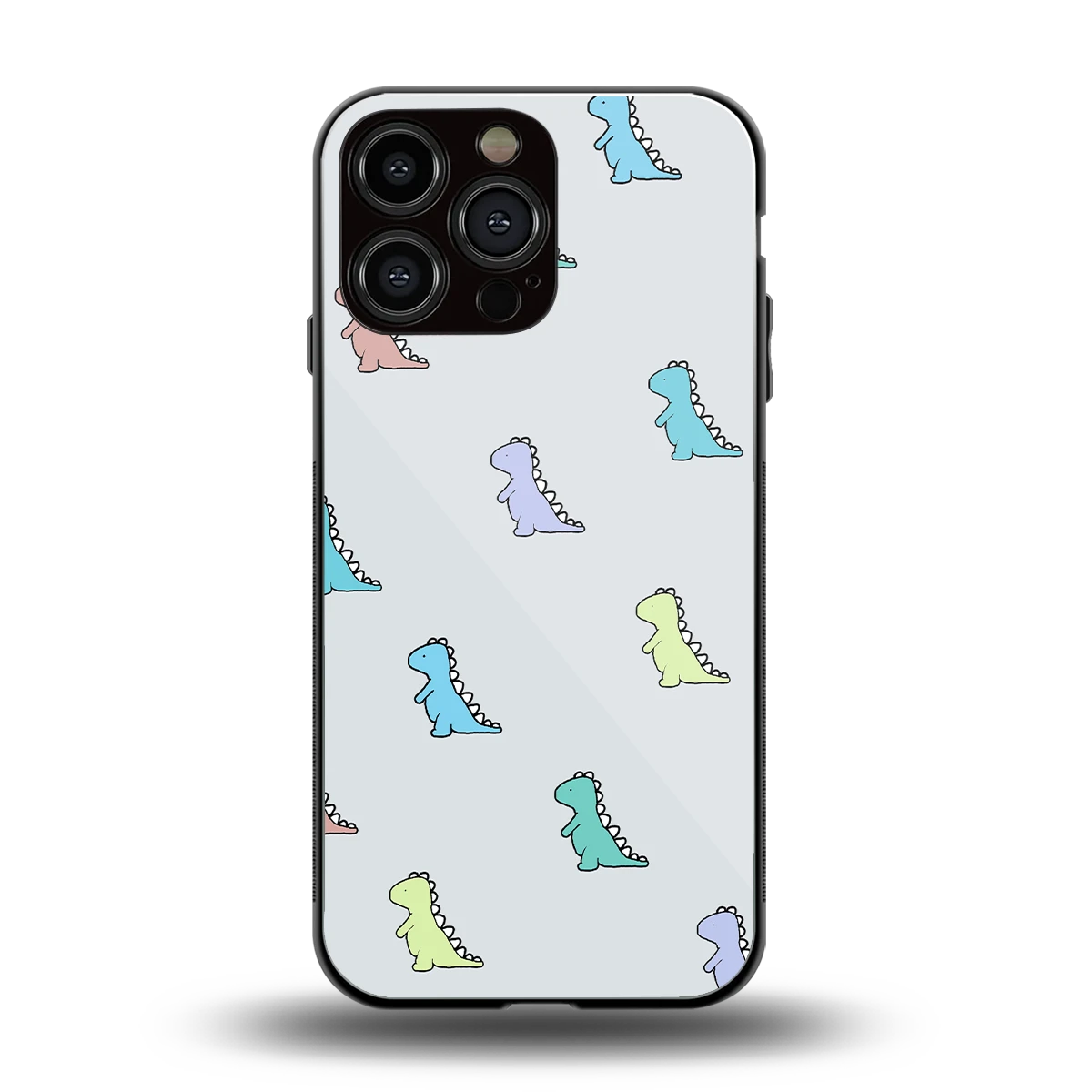 Dino back phone cover | glass case for iphone 15 pro max