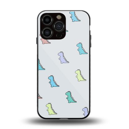 Dino back phone cover | glass case for iphone 15 pro max