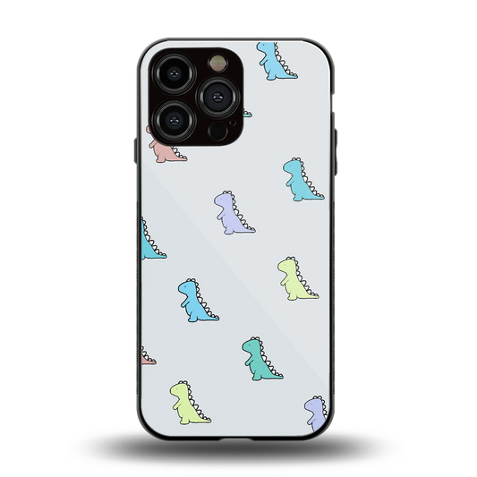 Dino back phone cover | glass case for iphone 15 pro max