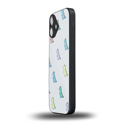 Dino iphone 16 plus mobile cover | shockproof glass phone case