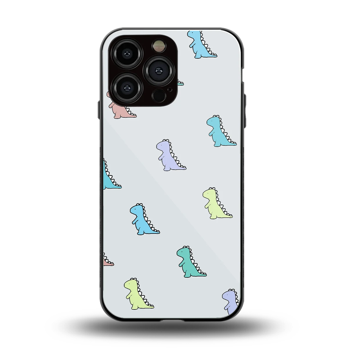 Dino back phone cover | glass case for iphone 16 pro max