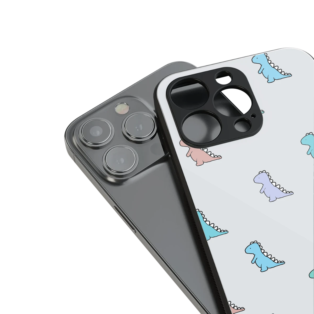 Dino stylish phone case for iphone 15 plus | glossy glass and slim fit