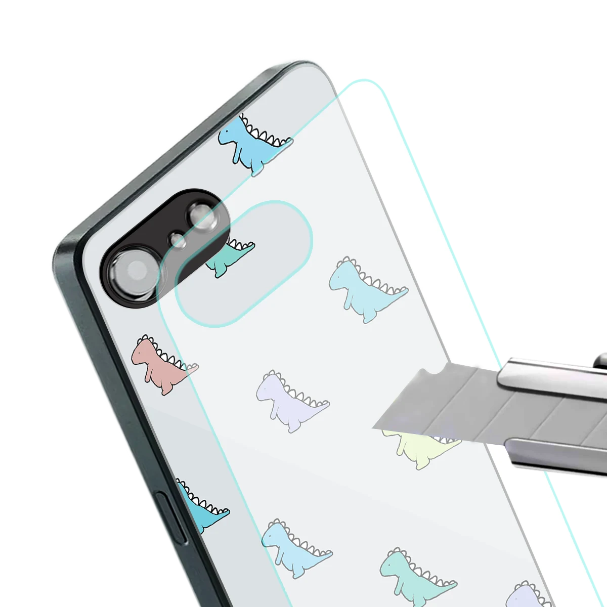 Dino stylish phone case for iphone 17e | glossy glass and slim fit