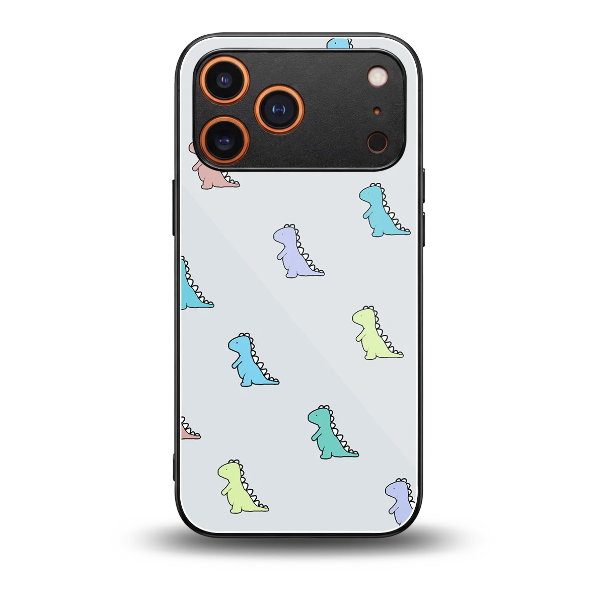Dino back phone cover | glass case for iphone 17 pro max