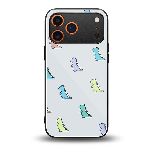 Dino back phone cover | glass case for iphone 17 pro max