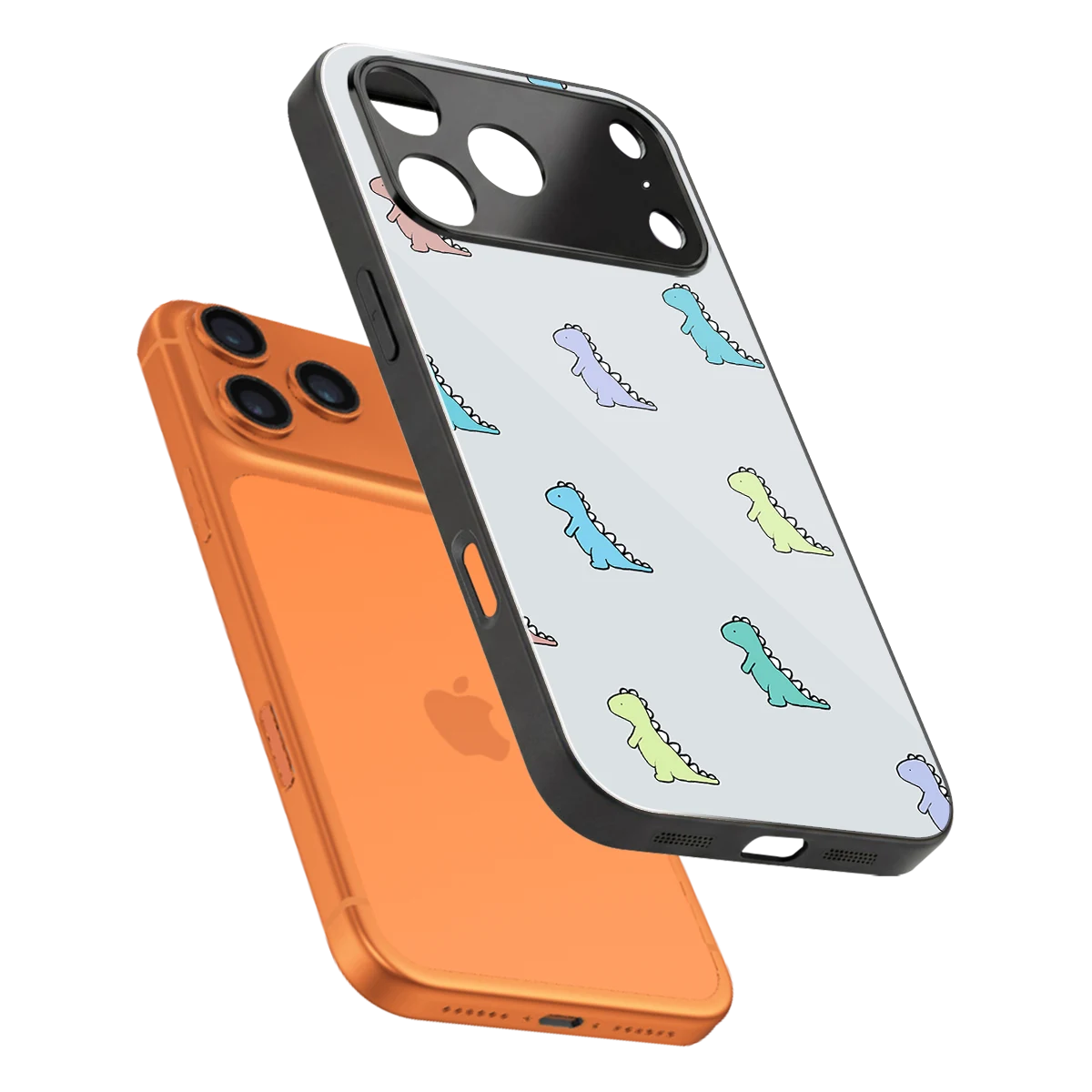 Dino sleek iphone 17 pro max cover with tempered glass back and TPU edges