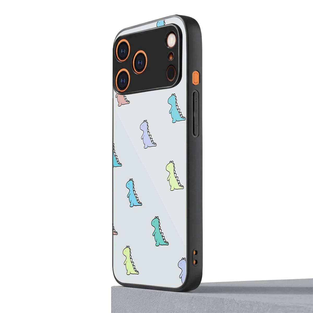Dino iphone 17 pro max mobile cover | shockproof glass phone case