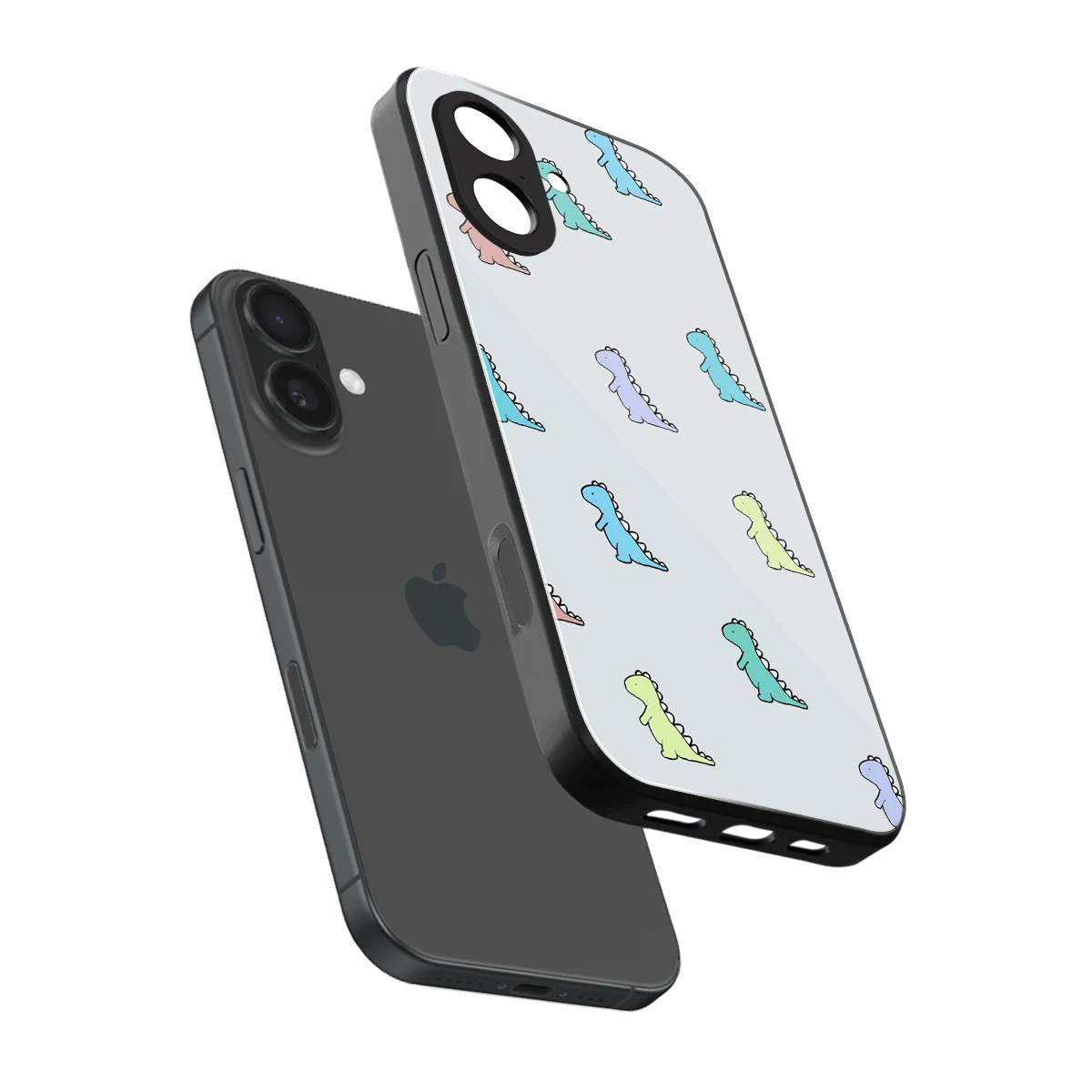 Dino sleek iphone 17 cover with tempered glass back and TPU edges