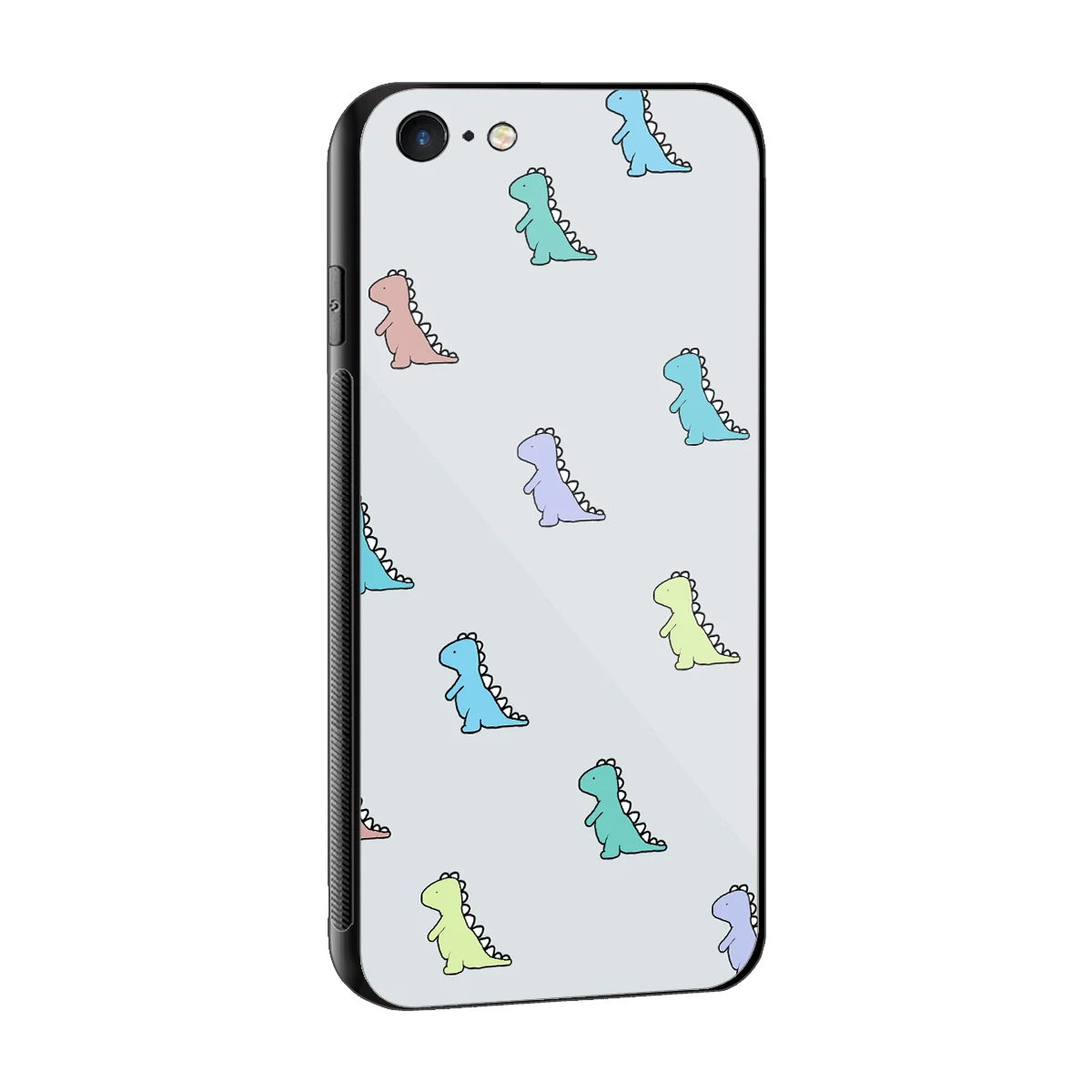 Dino sleek iphone 6s plus cover with tempered glass back and TPU edges