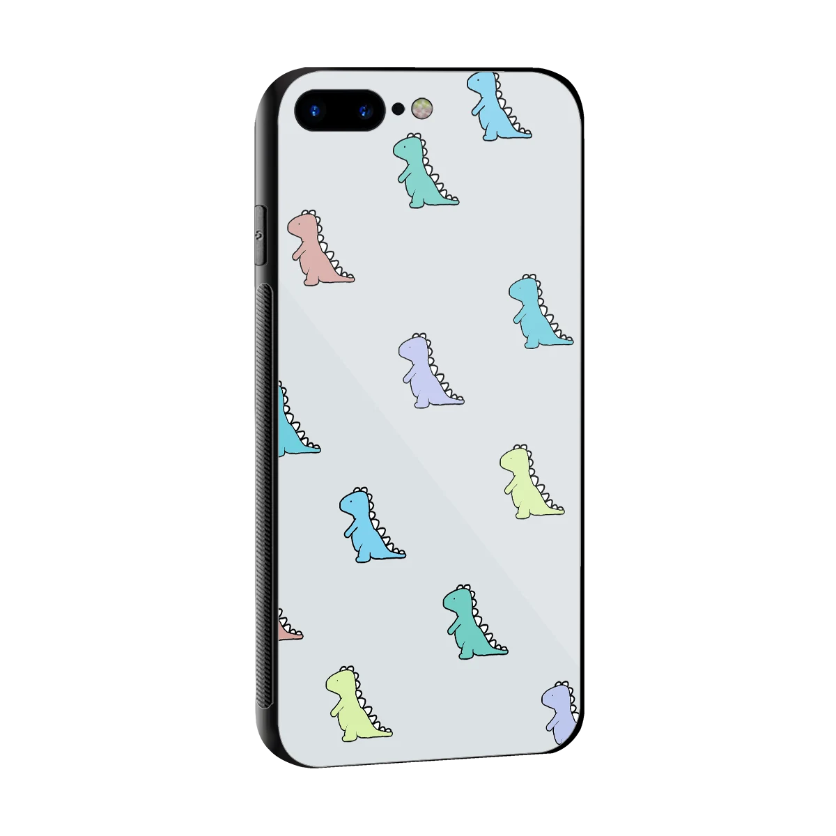 Dino sleek iphone 8 plus cover with tempered glass back and TPU edges
