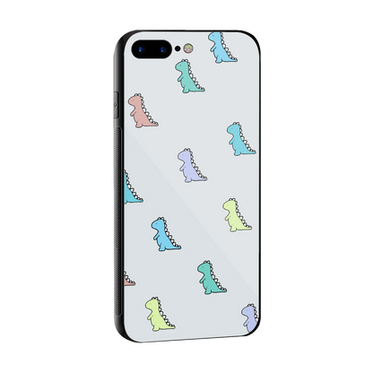 Dino sleek iphone 8 plus cover with tempered glass back and TPU edges
