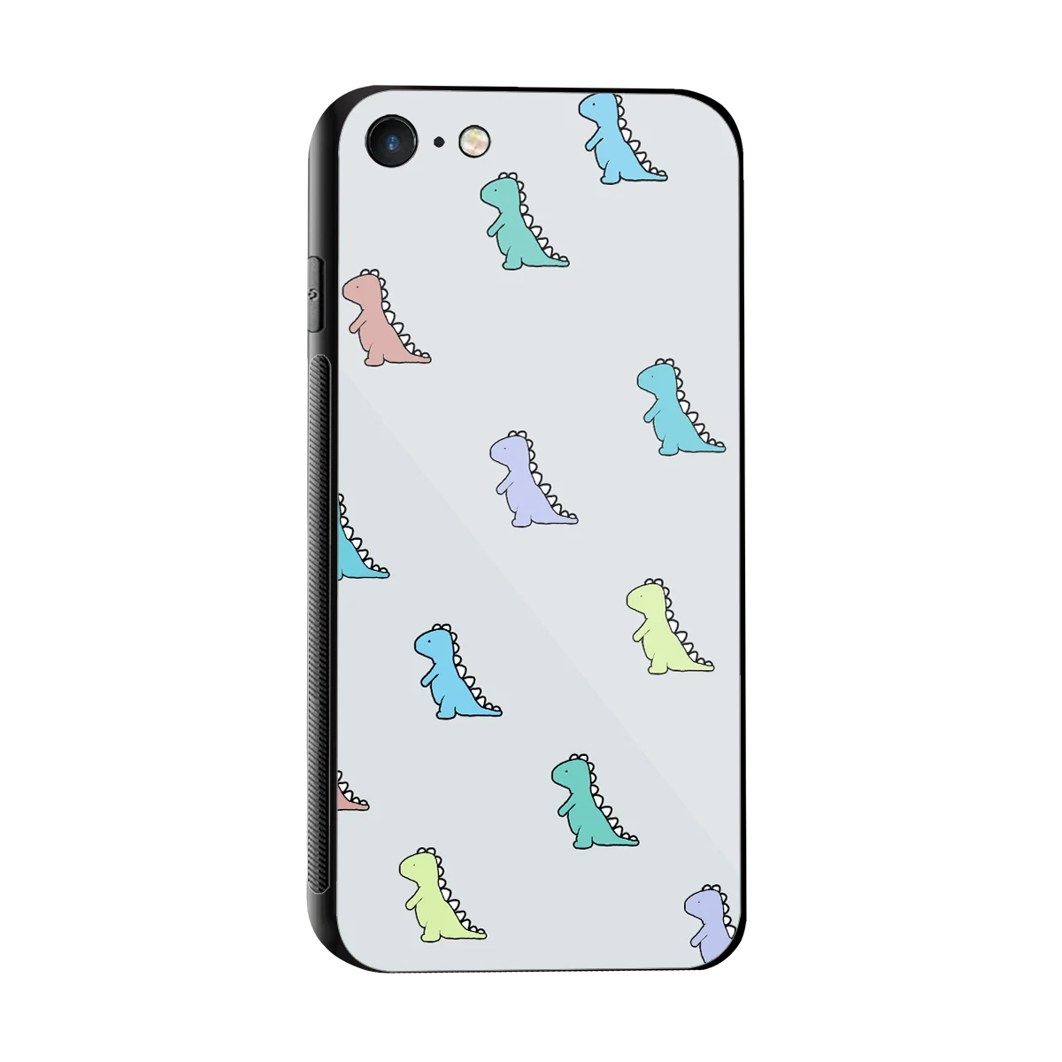 Dino sleek iphone 8 cover with tempered glass back and TPU edges