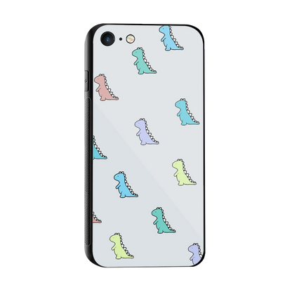 Dino sleek iphone 8 cover with tempered glass back and TPU edges