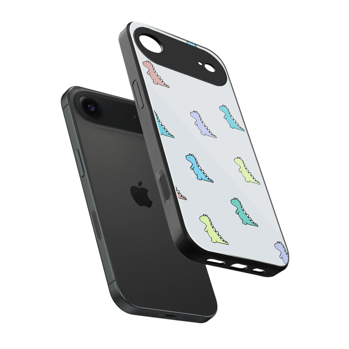 Dino sleek iphone air cover with tempered glass back and TPU edges