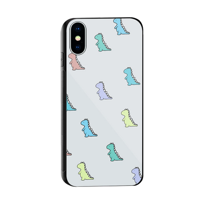 Dino sleek iphone xs cover with tempered glass back and TPU edges