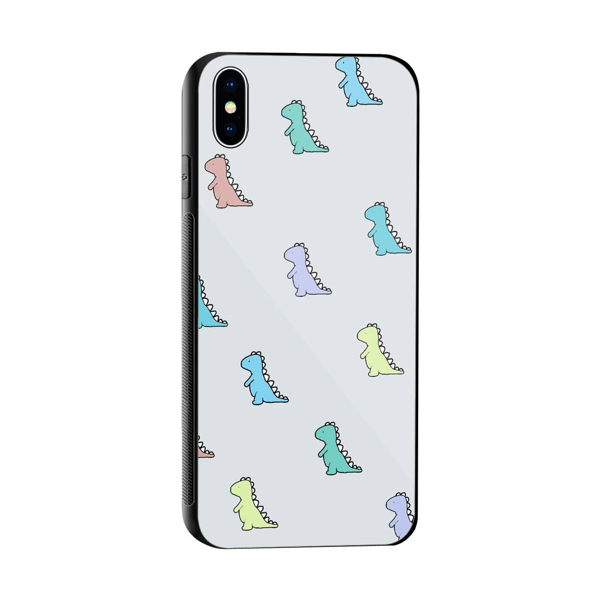 Dino sleek iphone xs max cover with tempered glass back and TPU edges