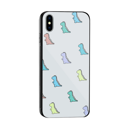 Dino sleek iphone xs max cover with tempered glass back and TPU edges