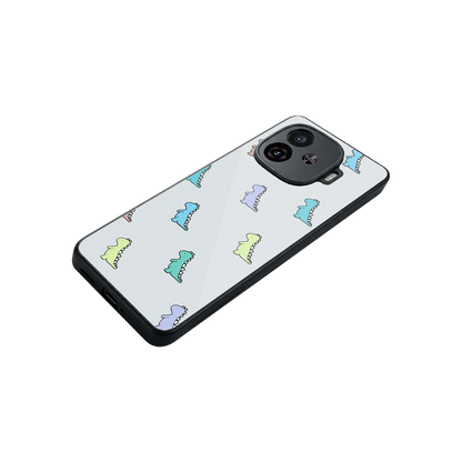 Dino stylish phone case for iqoo neo 10r 5g | glossy glass and slim fit