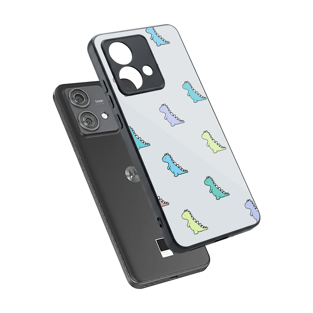 Dino sleek motorola edge 40 neo 5g cover with tempered glass back and TPU edges