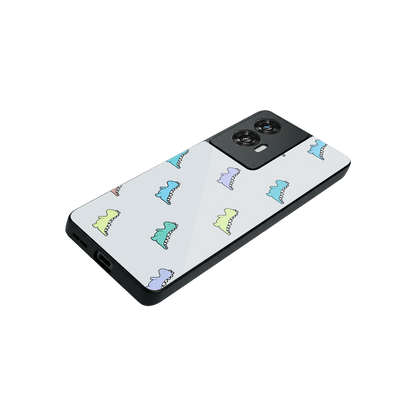 Dino stylish phone case for motorola edge 50 fusion | glossy glass and slim fit