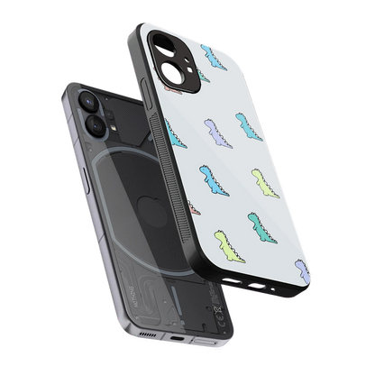 Dino sleek nothing phone 1 cover with tempered glass back and TPU edges