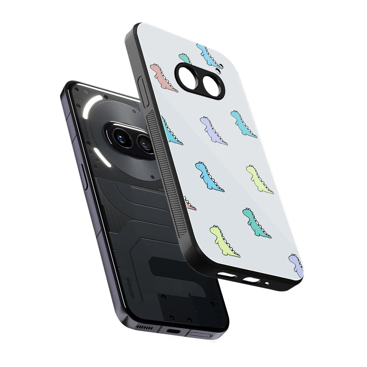 Dino sleek nothing phone 2a cover with tempered glass back and TPU edges