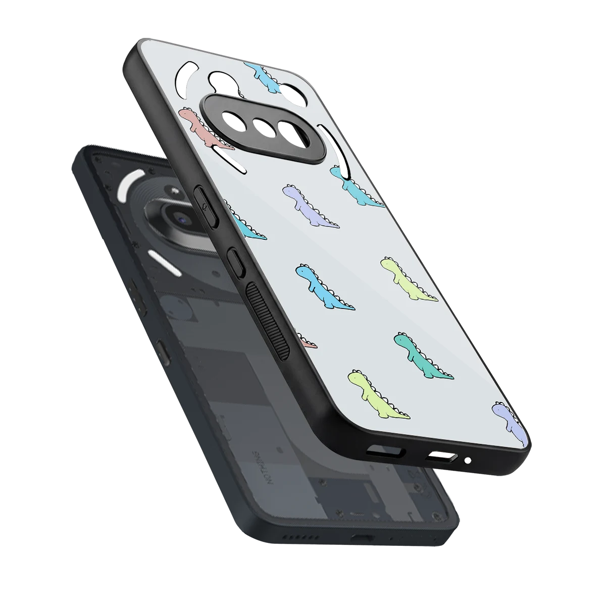 Dino sleek nothing phone 3a cover with tempered glass back and TPU edges