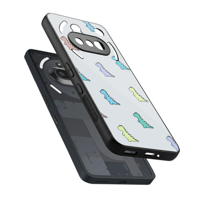Dino sleek nothing phone 3a cover with tempered glass back and TPU edges