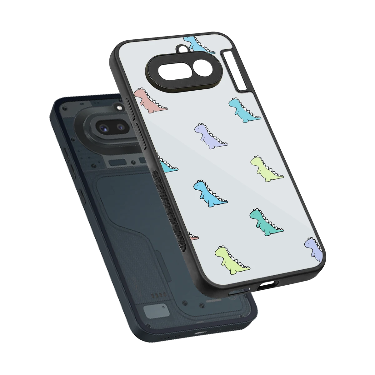 Dino sleek nothing phone 4a cover with tempered glass back and TPU edges