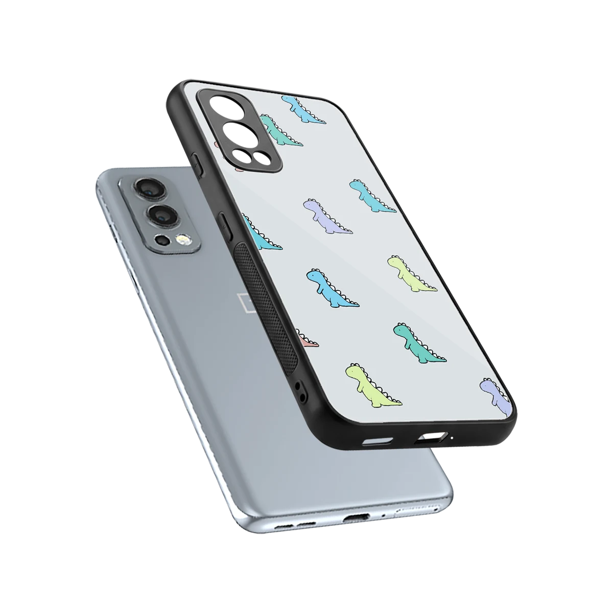 Dino sleek oneplus nord 2 cover with tempered glass back and TPU edges