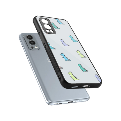 Dino sleek oneplus nord 2 cover with tempered glass back and TPU edges