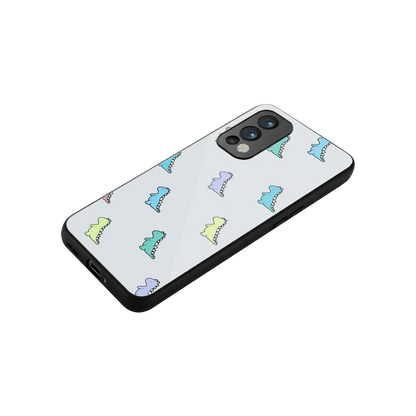 Dino stylish phone case for oneplus nord 2 | glossy glass and slim fit